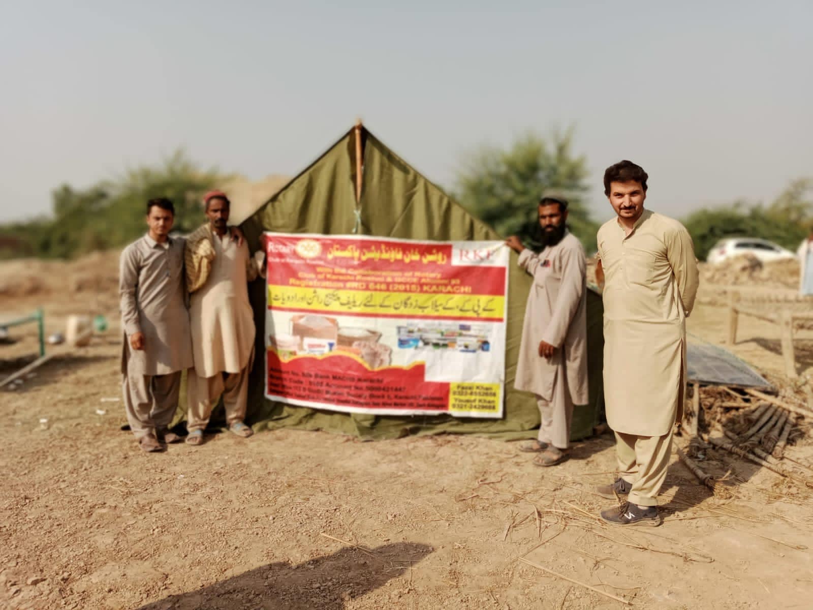 Flood relief supplies for Kot Allah Dad